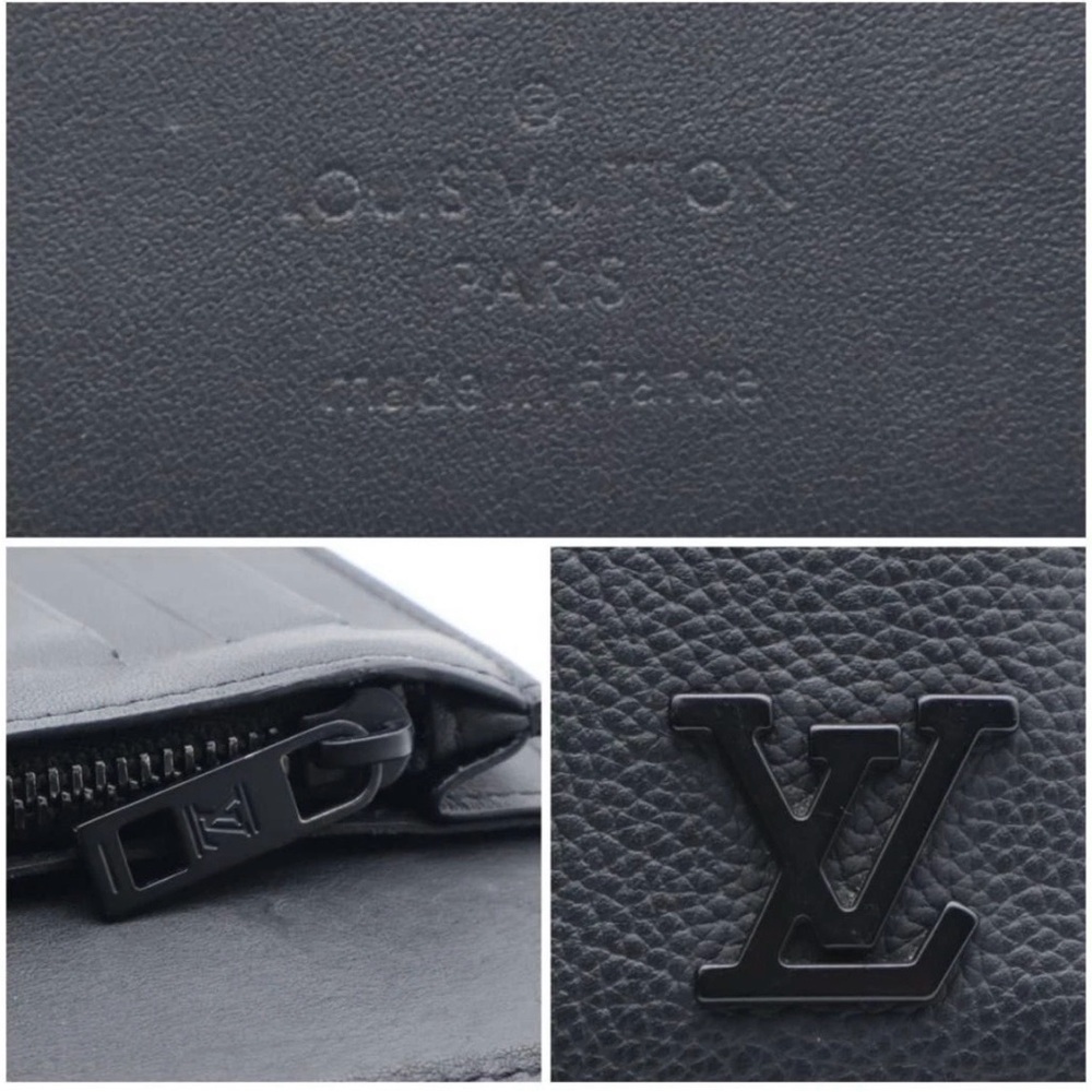 Authentic Louis Vuitton Porte-Feuille Brazza Black Leather Long Wallet - Picture 10 of 12